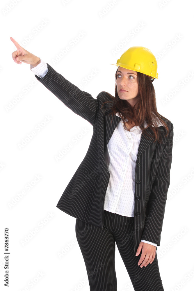 businesswoman pointing up businesswoman pointing up