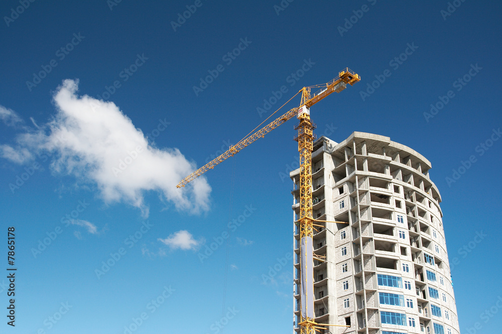 Fototapeta premium Built Construction and Crane