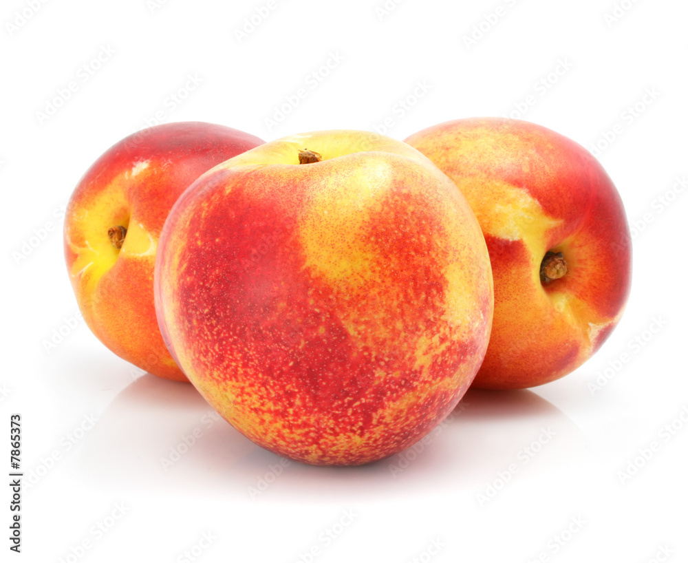 natural peach fruits isolated on white natural peach fruits isolated on white