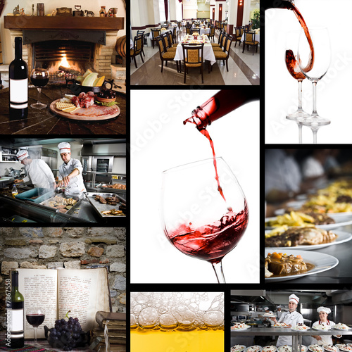 Collage of food related pictures