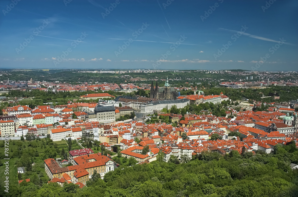 Obraz premium Aerial view of Prague