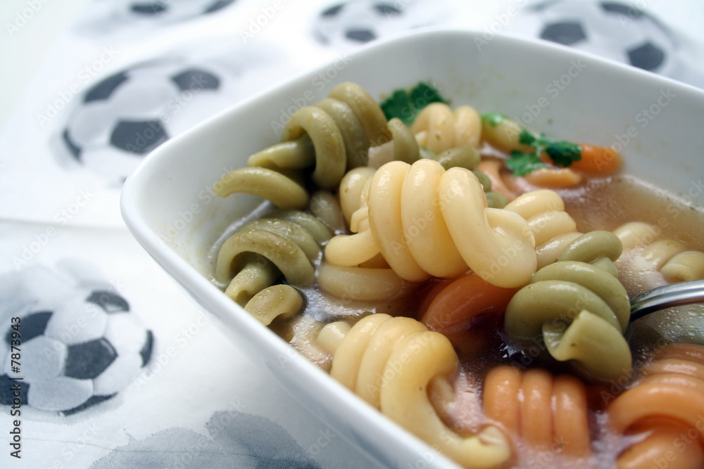 Bunte Nudelsuppe Stock Photo | Adobe Stock