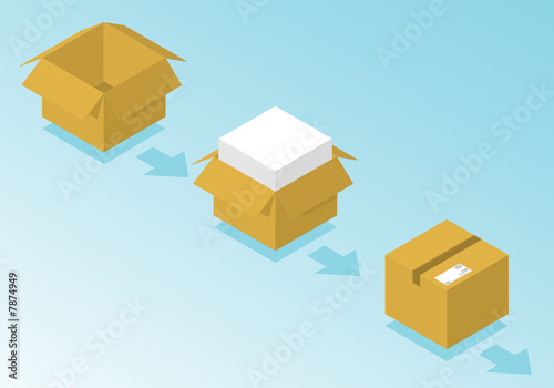 Box ready for shipping - vector