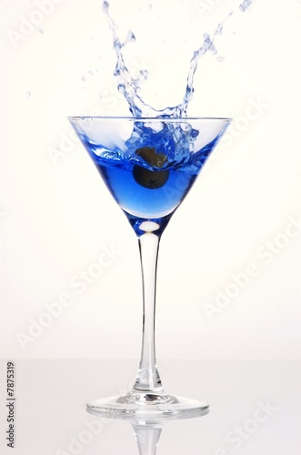 Blue martini splash
