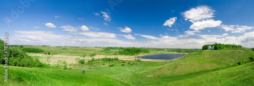 Panorama of beautiful green valley