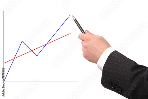 Hand showing graph isolated
