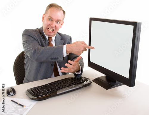 Middle Aged Businessman Angry about Something