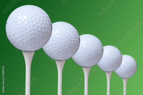 This is a stock photograph of 5 golf ball