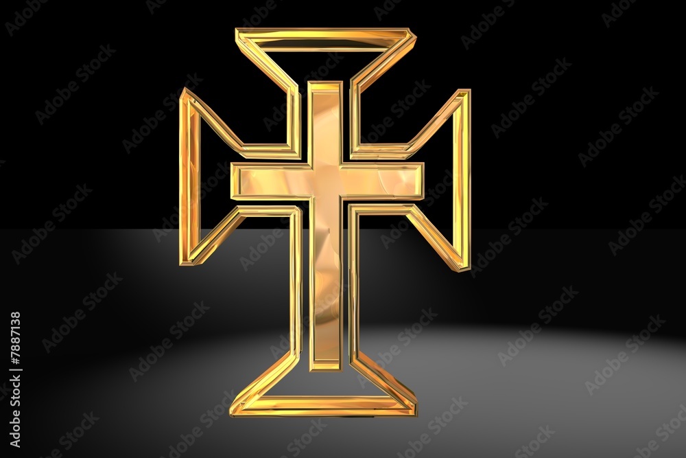 Fototapeta premium Christliches Kreuz in Gold