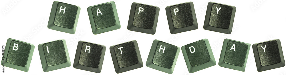 Keyboard keys spelling out the words “Happy Birthday Keyboard keys spelling out the words “Happy Birthday