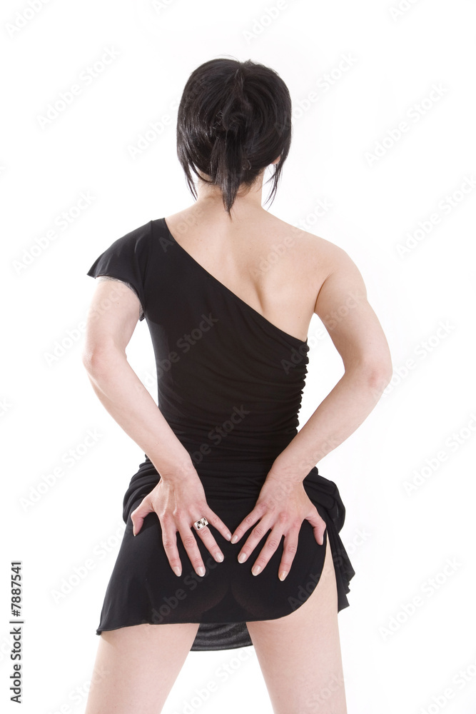 Sexy woman in a black night dress Sexy woman in a black night dress