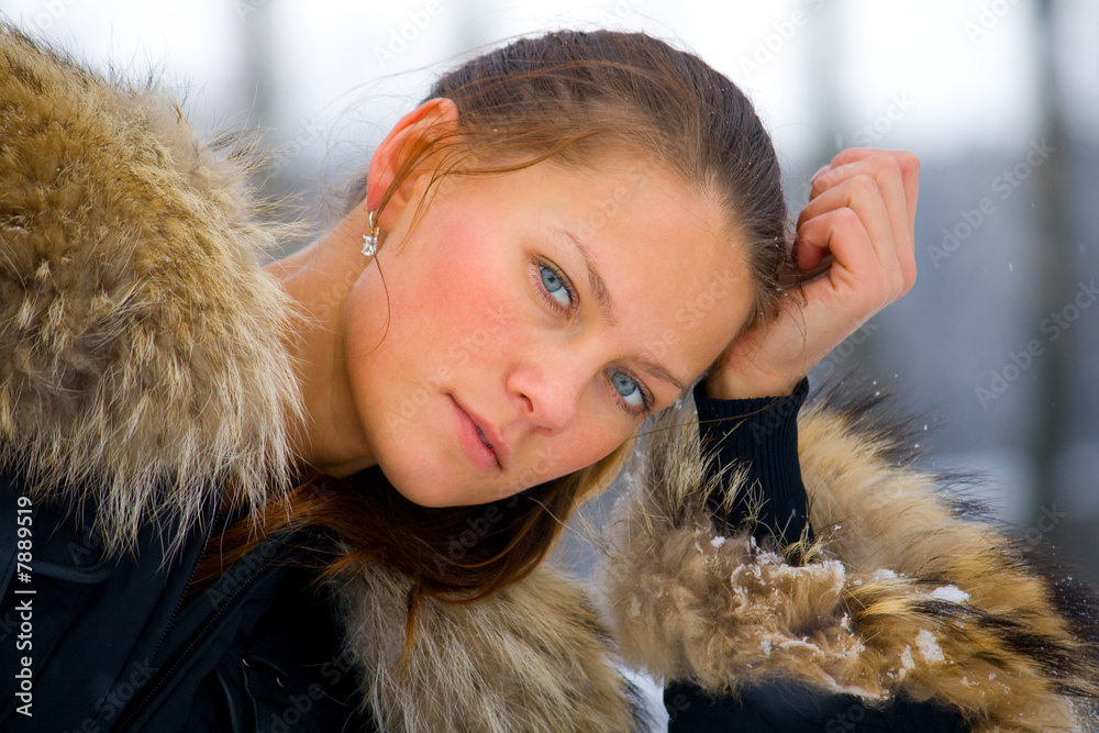 portrait of a young girl in winter portrait of a young girl in winter