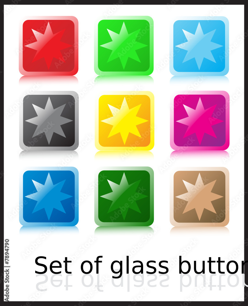 Set of glass buttons Set of glass buttons