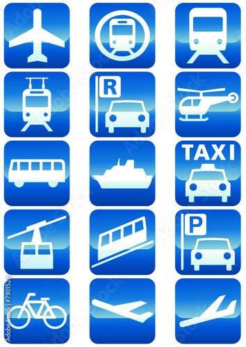 Panneau de transport bleu (reflet)