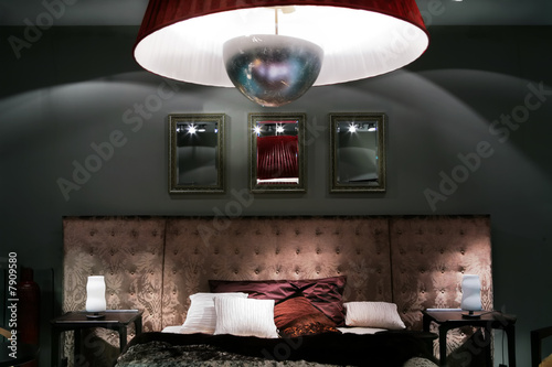 luxurious bed with pillow