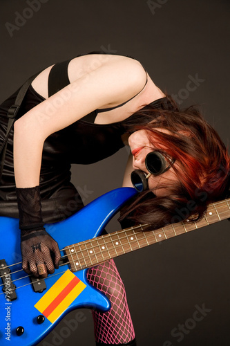 Musician with bass guitar