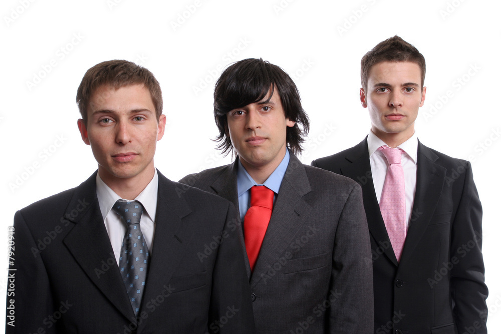 three young business man isolated on white background three young business man isolated on white background