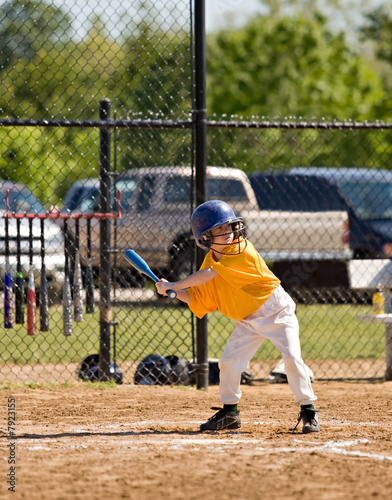 Little Boy Up to Bat at Game
