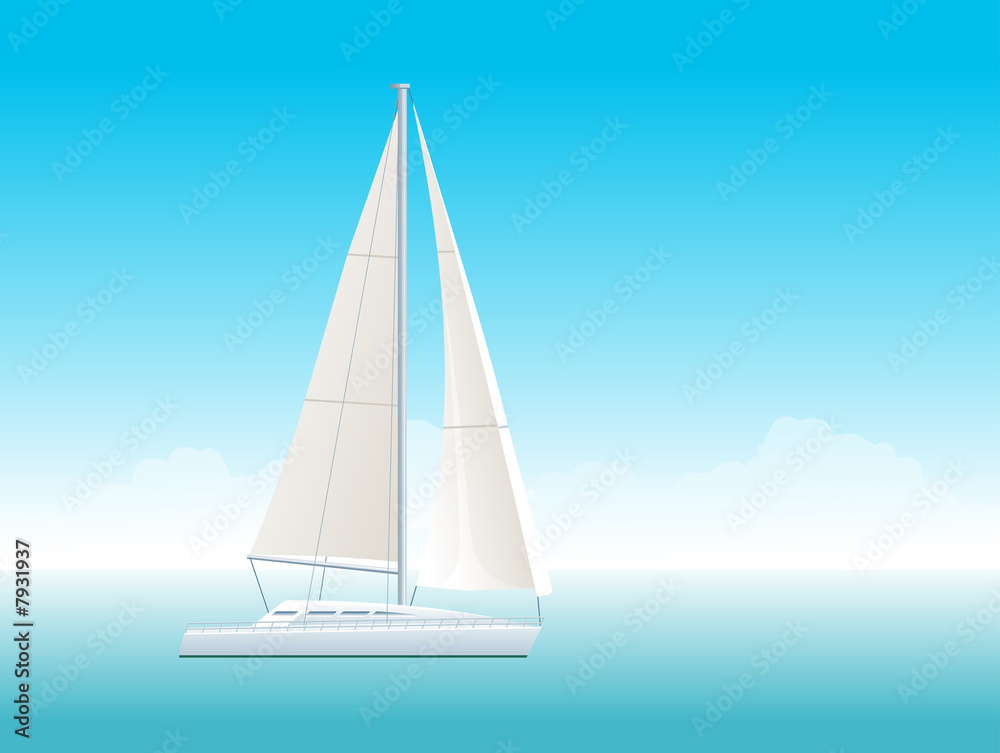 Seascape with a sailboat