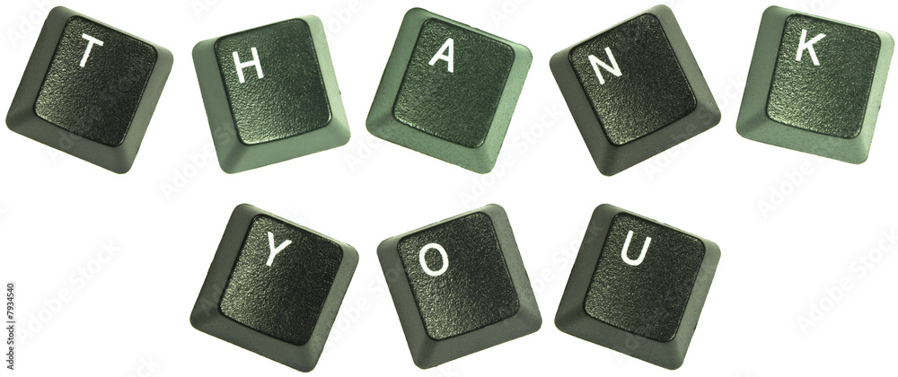 Keyboard keys spelling out the words “Thank You Keyboard keys spelling out the words “Thank You