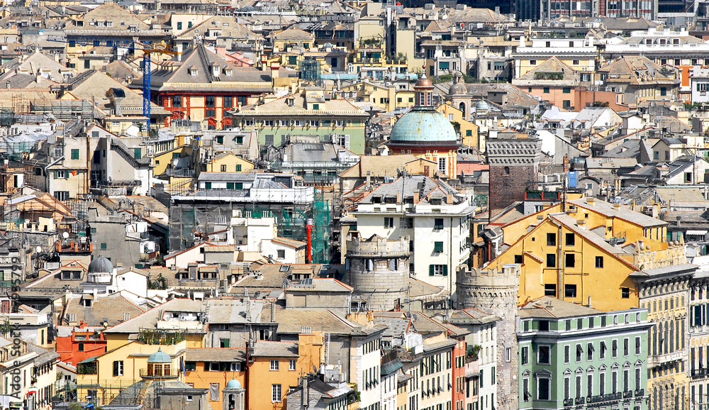 tetti del centro storico di genova