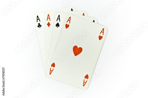 Four aces of cards isolated