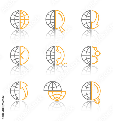 Vector internet icons. Globe set. Simply change.