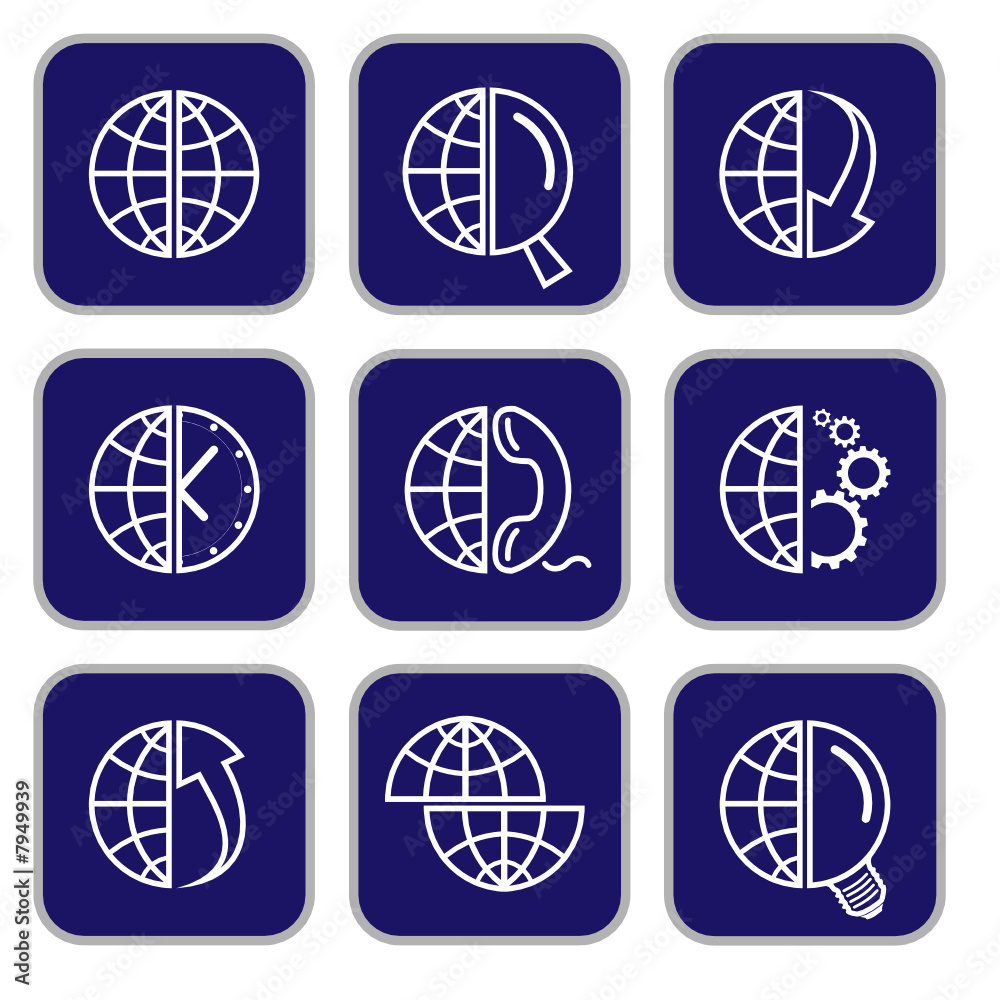 Vector internet icons. Globe set. Simply change. Vector internet icons. Globe set. Simply change.