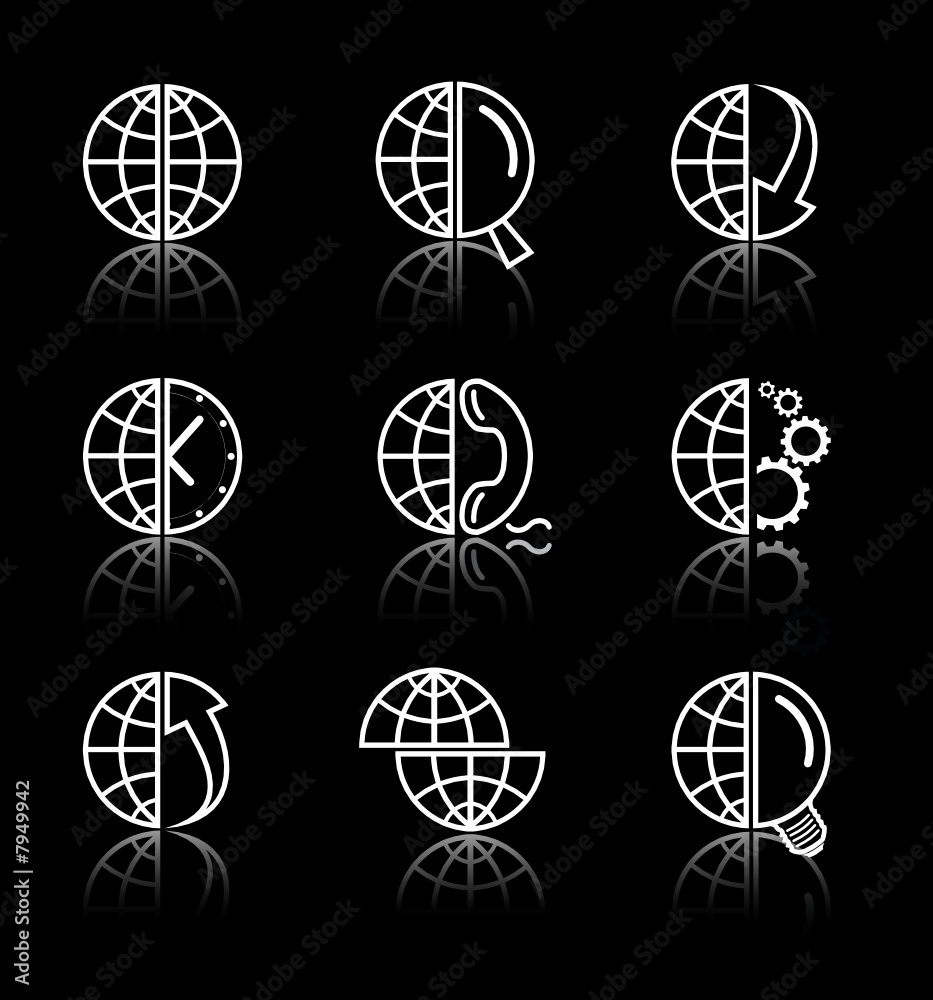 Vector internet icons. Globe set. Simply change. Vector internet icons. Globe set. Simply change.