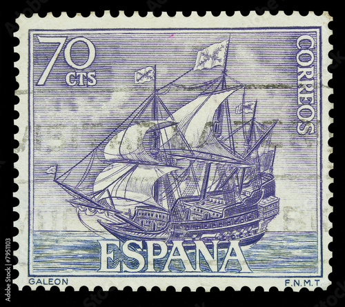 Spanish Galleon Postage Stamp