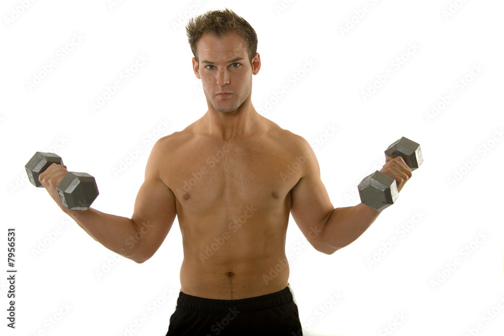 Young body builder male exercising Young body builder male exercising