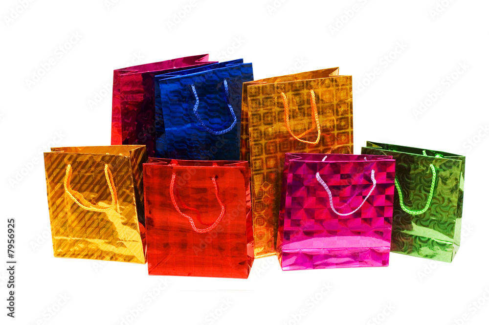 Colorful bags isolated on the white background Colorful bags isolated on the white background