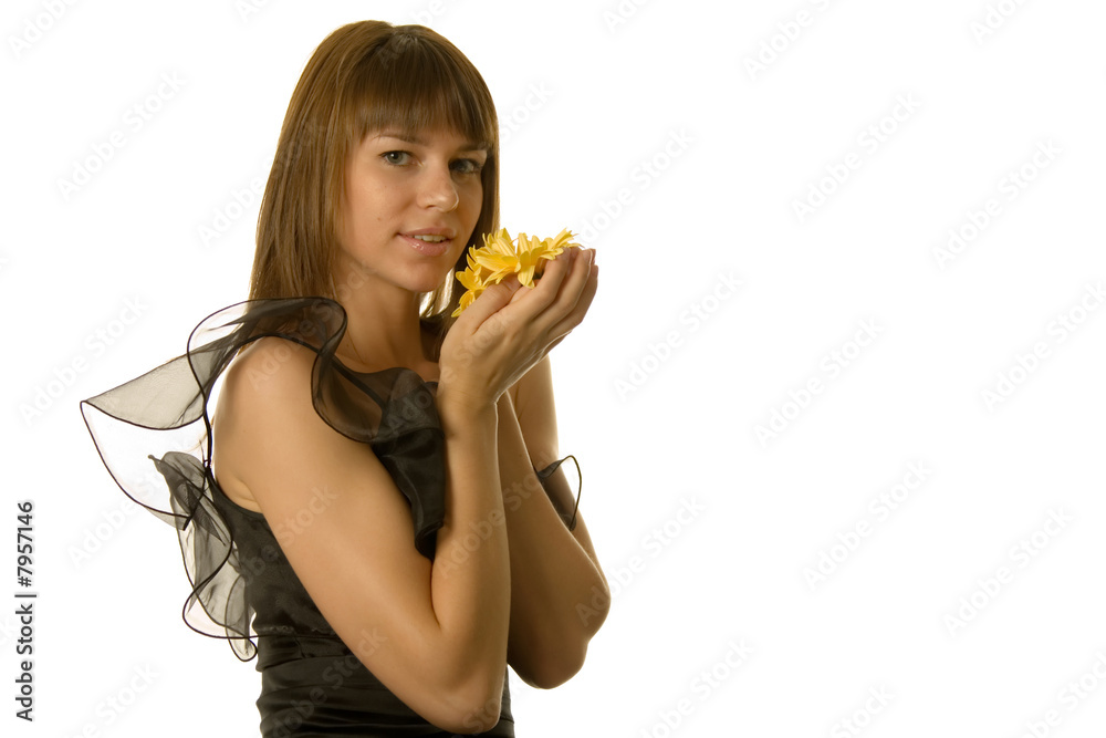 Woman with daisies