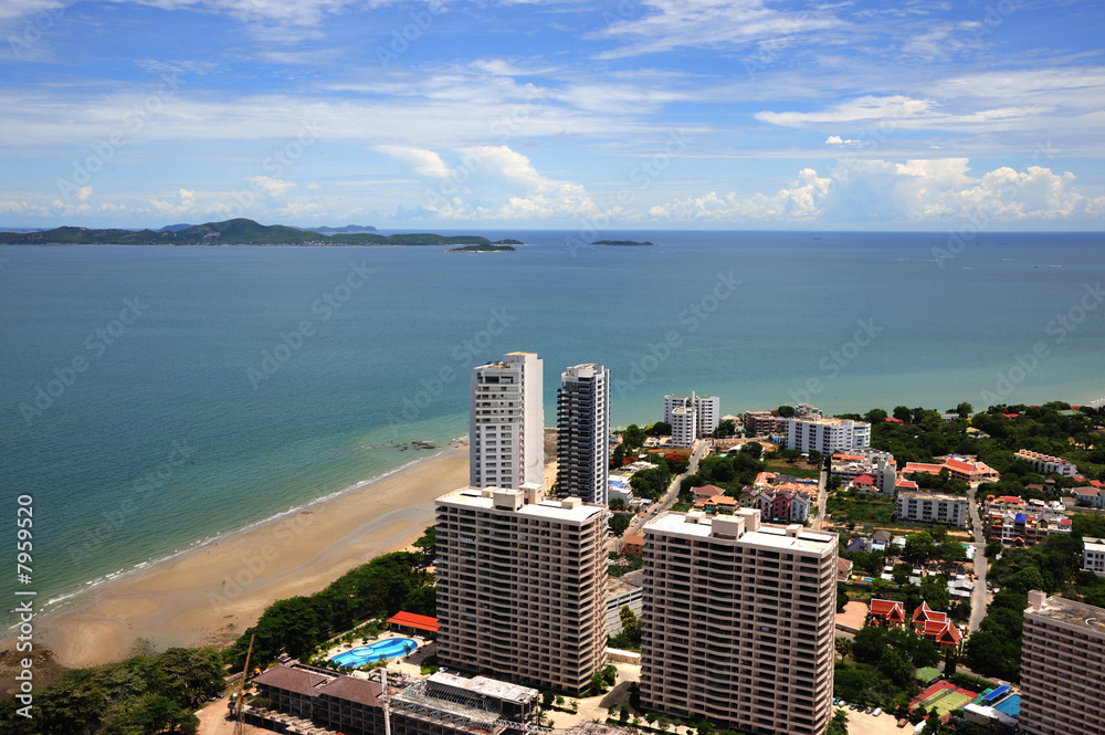 Αυτοκόλλητο Thailand view of Jomtien and Pattaya bay