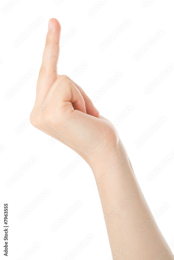 Showing the finger isolated on white background. Showing the finger isolated on white background.