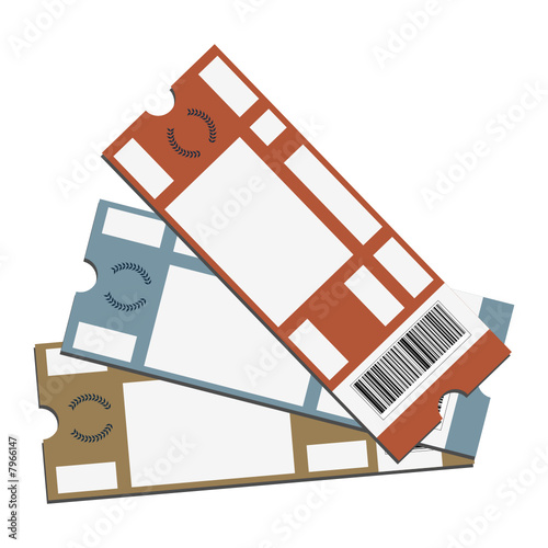 Event tickets with copy space isolated over white background