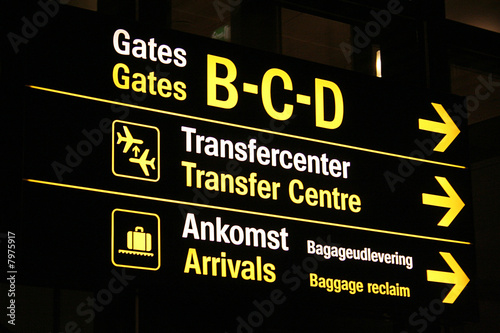 Εκτύπωση καμβά airport board showing directions