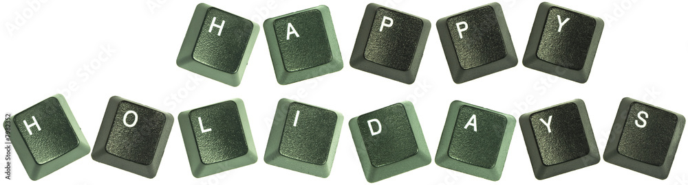 Keyboard keys spelling out the words “Happy Holidays Keyboard keys spelling out the words “Happy Holidays
