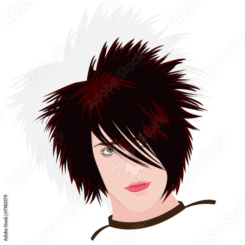 Angry looking teenage emo (Vector)