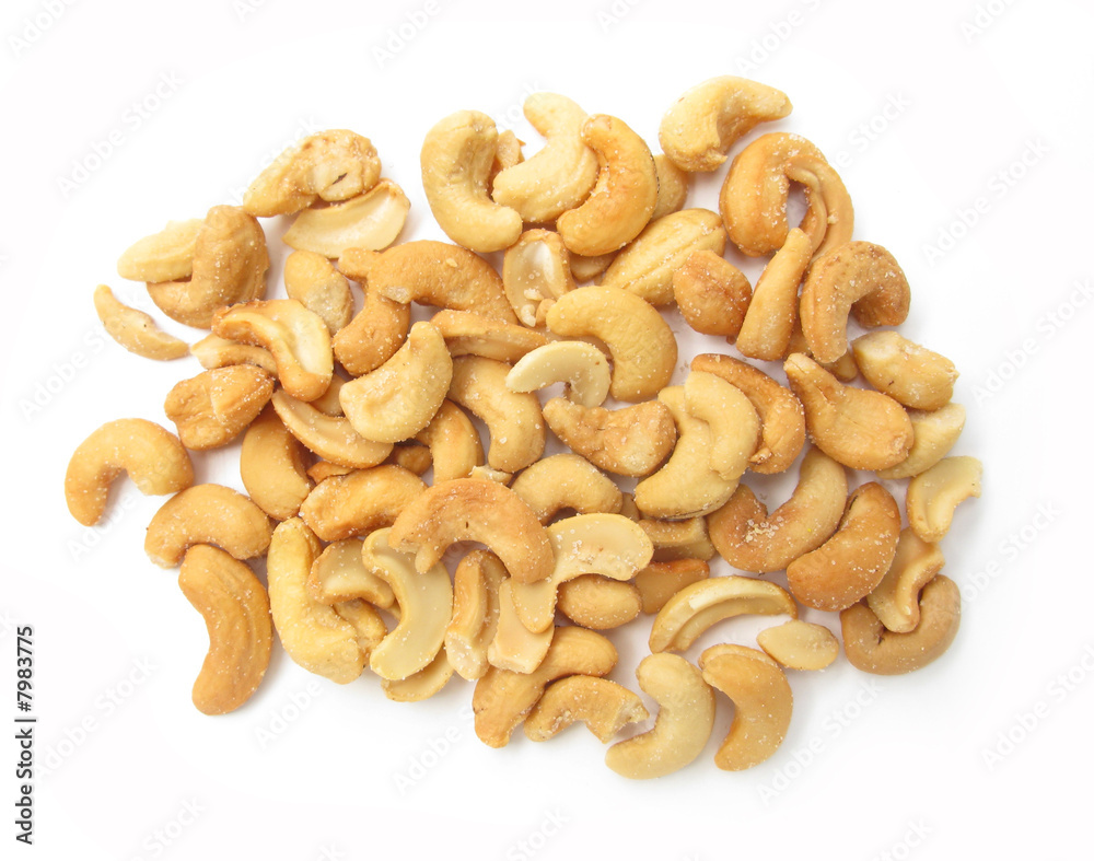 Cashew nuts isolated on white background Cashew nuts isolated on white background
