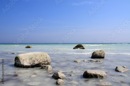 chalk-rocks in the blue sea
