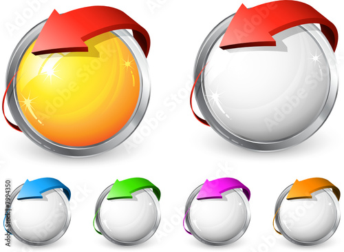 icones rond et flèche 3D