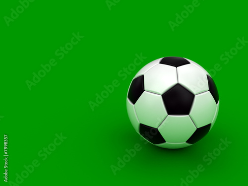 Soccer ball on the green background
