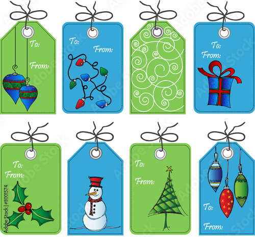Christmas theme gift tags