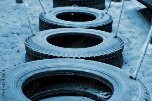 Line of tyres photo