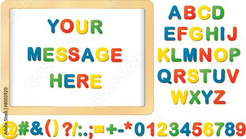 ardoise blanche avec lettres