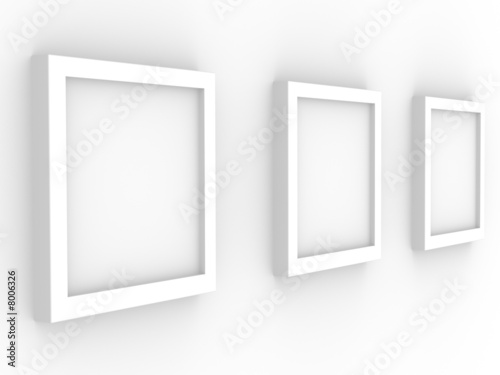 Fototapeta Naklejka Na Ścianę i Meble -  3d picture gallery with frameworks of white color