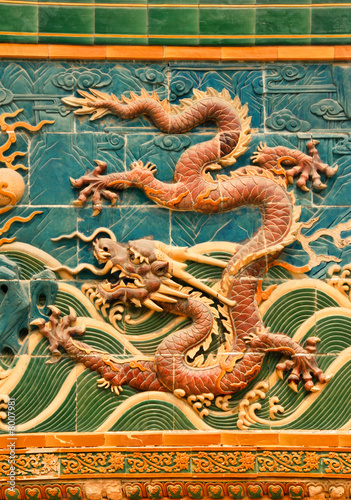 dragon wall in Beihai park of Beijing