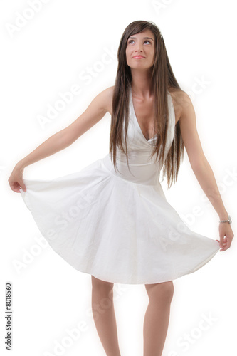 Fototapeta Attractive female performing curtsey