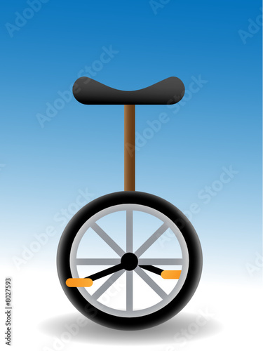 unicycle - simple vector illustration of a  with black seat